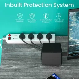 Portronics Power Plate 4 1500W White Extension Board with 1.5m Cable, POR 1292 image 2