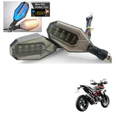 Kozdiko 4 Pcs Plastic Front &a; Rear U Shape Dual Color DRL LED BIke Indicator Set for Ducati Hypermotard-picture-26