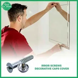 B K Jagan &a; Co 2 inch Mirror Screw Self Tapping with Button Brass (Pack of 25) image 4