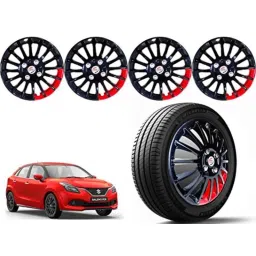 Auto Pearl 4 Pcs 15 inch ABS Black &a; Red Press Type Car Wheel Cover Set with Retention Ring for Maruti Suzuki Baleno RS 2017-picture-21