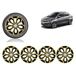 Auto Pearl 4 Pcs 13 inch Golden &a; Black ABS Hubcap Wheel Cover Set with Retention Ring for Tata TigorXE-picture-39