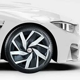 Prigan 4 Pcs 15 inch Polypropylene Black &a; Silver Wheel Cover Set for Mahindra Quanto, Eagle-Rev-15-Quanto image 3