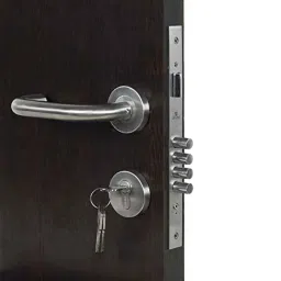 Handle Waala Rose MG1103-R-BSK Stainless Steel Silver Both Side Key Mortise Door Lock Set-image-35