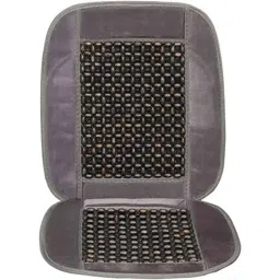 Auto Pearl PU, Velvet &a; Wooden Beads Grey Rectangular Seat Cushion for Mercedes Benz S300 (Pack of 2 ) image 4