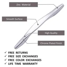 Atom 218 8 inch Chrome Plated Finish Zinc Cabinet Pull Handle (Pack of 6) image 2