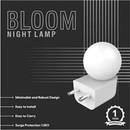 Fybros Bloom 0.5W Polycarbonate White Round LED Night Bulb with Plug &a; Play, FLS5291C (Pack of 3) image 4
