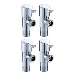 ZAP Brass Chrome Finish Angle Cock Valve for Bathroom &a; Kitchen with Wall Flange (Pack of 4)-picture-26