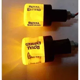 AOW (Orange) Handle Bar End Dual Led Crystal Side Indicator Lights for Royal Enfield Models K-6.22(Set of 2)-image-55