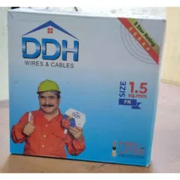 DDH 1.5 Sqmm Red Single Core Copper FR PVC Insulated House Wire, Length: 90 m image 2