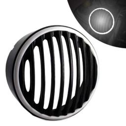 AllExtreme EXHLG1W 7 inch PVC Headlight White Grill Cover with DRL LED Light-picture-41