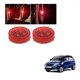 Kozdiko 4 Pcs Waterproof Wireless Car Door Red Warning Light Indicator Set with 5 LED &a; Free Batteries for Tata Indica Vista-picture-20