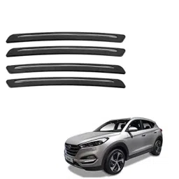 Kozdiko 4 Pcs Rubber Black Car Bumper Protector Set with Chrome Strip for Hyundai Tucson-picture-24