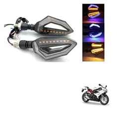 Kozdiko 4 Pcs Bike D Shaped 9 LED Front &a; Rear Side Turn Signal Indicator Light Set for Triumph Daytona 675-picture-38