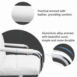 Furniturstation Leatherette White Pierron Executive Office Chair, SBF_OF-31WT image 4