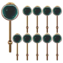Screwtight 130mm Ceramic Turquoise &a; Gold Multipurpose Crackle Glaze Hook with Brass Effect, AZ-CHK001UE-TU-10 (Pack of 10)-picture-20