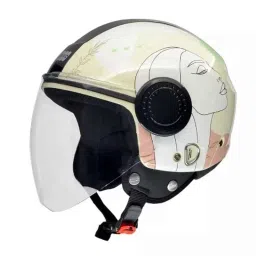 Studds Urban Super D3 Decor Plastic Yellow &a; Pink Open Face Helmets, Size: Large-picture-24