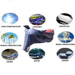 Mobidezire Polyester Red &a; Blue Bike Body Cover for Hero Passion (Pack of 2) image 2