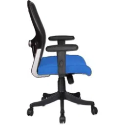 Rajpura Matrix Medium Back Black &a; Blue NB Adjustable Arms Revolving Office Executive Chair, RSE104-Black &a; Blue image 2