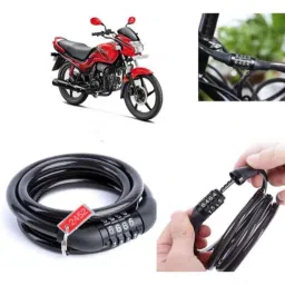 Auto Pearl PVC &a; Plastic Black Combination Cable Lock for Passion Pro, 683-picture-17