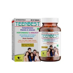 HealthBest Teenbest 60 Pcs Multivitamin &a; Minerals Supplement Tablets Bottle for Teenagers Healthy Growth &a; Immunity-picture-41