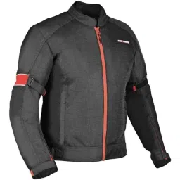 AllExtreme TRIPPER Mesh Fabric Red &a; Black Windproof Bike Riding Jacket with Armour Back Elbows &a; Shoulders Gear Protector for Men, Size: M-picture-16