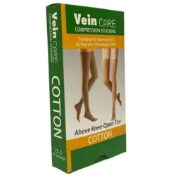 Vein Care Compression Above Knee Open Toe Cotton Stocking for Varicose Venis &a; DVT, Size: Free-picture-38