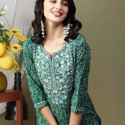 wawlooks Women Printed, Embroidered Viscose Rayon Straight Kurta-picture-17
