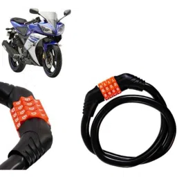 Auto Pearl Black &a; Orange 4 Digit Anti-Theft Combination Number Lock for YZF-R15 V2-picture-25
