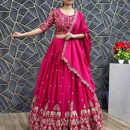 shenky Embroidered Semi Stitched Lehenga Choli image 2