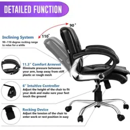 MBTC Marvel 150kg Leatherette Black Medium Back Office Chair image 2