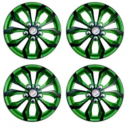 Auto Pearl 4 Pcs 12 inch ABS Green &a; Black Car Wheel Cover Set for Maruti Suzuki 800 image 2