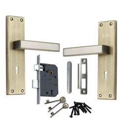 Atom 190mm 6 Lever Antique Finish Mortise Lock Handle Set with 3 Keys, MICROSAT-K.Y.ANT.L-2-picture-16