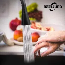 Neelkund Opal Smart Brass Black Chrome Finish Flexible Sink Tap with 360 deg Swivel Spout for Kitchen &a; Wash Basin image 5