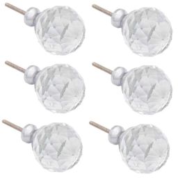 Atom GK002 1.25 inch Clear Crystal Glass Cabinet Door knob (Pack of 6)-picture-24