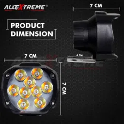 AllExtreme EX9FWYP 2 Pcs 9 LED 15W White &a; Amber Waterproof Spot Beam Fog Light Set image 3