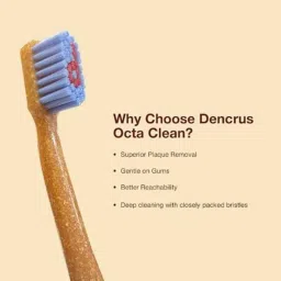 Dencrus Octa Clean Bamboo Brown Ultra Soft Bristles Toothbrush with Octagonal Handle, DENOCT2 (Pack of 2) image 3