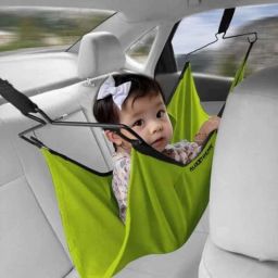 AllExtreme EX-CHC02 Neon Green Car Cradle Hammock Portable Travel Cloth Jhulan with Adjustable Belt Hangers &a; Carry Bag for 0-3 Year Baby-picture-6