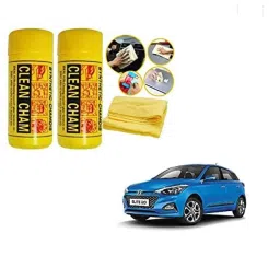 Kozdiko 2 Pcs Microfiber Yellow Dry &a; Wet Car Cleaning Cloth Set for Hyundai Elite i20-picture-36