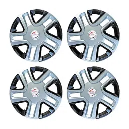 Auto Pearl 4 Pcs 16 inch Black &a; Silver ABS Press Type Hubcap Wheel Cover Set with Retention Ring for All Cars-picture-17