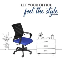 White Clouds Enterprise Boom Blue Breathable Mesh Ergonomic Revolving Office Chair image 5