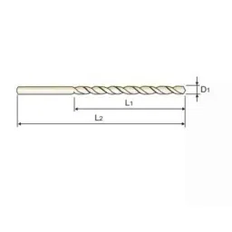 YG-1 DL504 9x115x175mm HSS Long Worm Pattern Straight Shank Twist Drill, DL504090 image 2