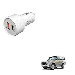 Kozdiko 3A 18W Plastic Fast Charging Mini Car Charger with Dual Output for Tata Sumo-picture-35