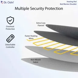 Dr Odin Non Woven Grey Electric Bed Warmer for Double Bed with 6 Heat Settings, OHP105 image 3