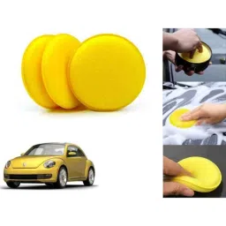 Auto Pearl Polyurethane Beige Washing &a; Waxing Polish Foam Sponge for Beetle (Pack of 3)-picture-38