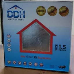 DDH 1.5 Sqmm Yellow Single Core Copper FR PVC Insulated House Wire, Length: 90 m image 3