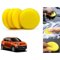 Auto Pearl Polyurethane Beige Washing &a; Waxing Polish Foam Sponge for KUV 100 2016 (Pack of 4)-picture-39