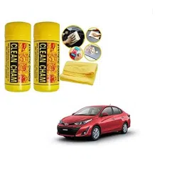 Kozdiko 2 Pcs Microfiber Yellow Dry &a; Wet Car Cleaning Cloth Set for Toyota Yaris-picture-17