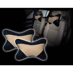 Kozdiko 2 Pcs Memory Foam Beige &a; Black Car Neck Rest Cushion Pillow Set for BMW X6 image 4