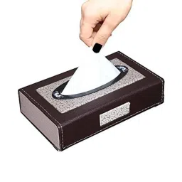 Kozdiko Leatherette Brown Designer Car Tissue Paper Dispenser Box with 200 Sheets (100 Pulls) for Honda Brio-picture-12