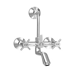 ZAP Brass Chrome Finish 2 In 1 Wall Mixer with L Bend-picture-10